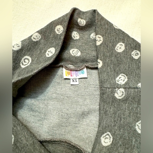 LuLaRoe | Grey with Off-white Asymmetrical Polka Dots Cassie Skirt | XS - Picture 3 of 4